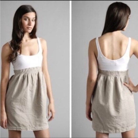 James Perse Standard Colorblock Pocket Tank Dress in White‎ Tan Size Large or 3 - Picture 1 of 6